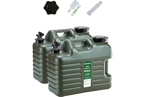 UPWOIGH 5 Gallon Water Jug Set of 2, Camping Water Container, Truly No Leakage Water Storage, Large Military Green Water Tank,BPA Free Portable Emergency Overlanding Gear for Outdoors Hiking