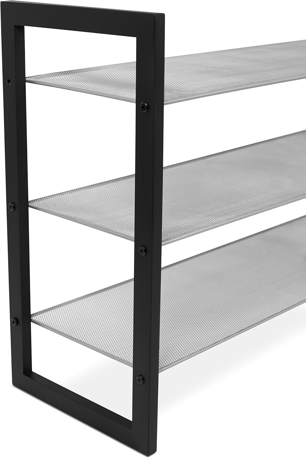 hoobro shoe rack on Amazon Com Internet S Best Mesh Shoe Rack 3 Tier Free Standing Metal Wood Shoe Organizer Closet And Entryway Fits 12 Pairs Of Shoes Black Silver Home Kitchen