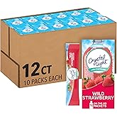 Crystal Light Powdered Drink Mix, 120 On-the-Go Pkts, Wild Strawberry | 60 mg Caffeine, Zero Sugar &amp; 10 Calories, Easy to Pour into Water On-the-Go