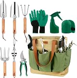 YAUNGEL Gardening Tools Set with Tote Bag 10 Pieces Garden Kit view 1
