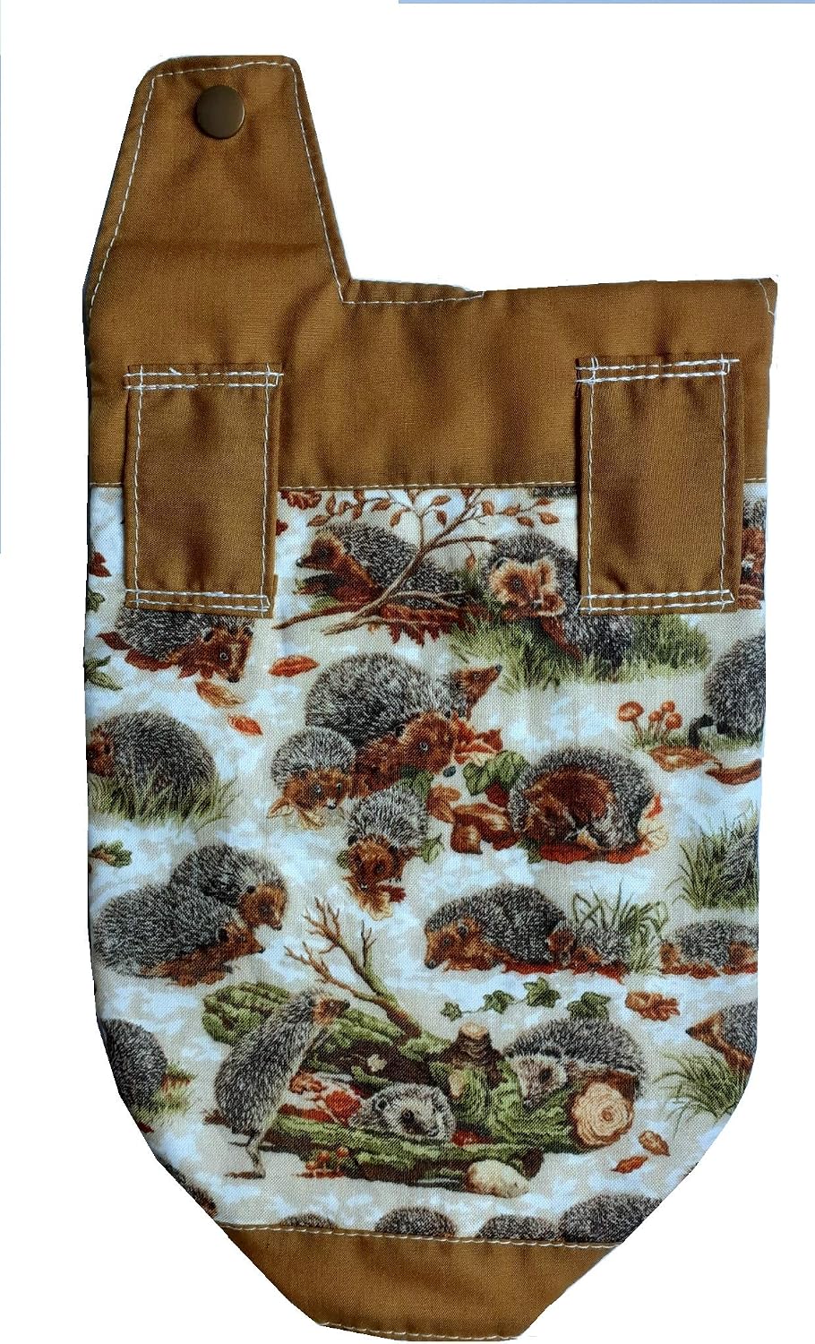 Catheter Peg Bag Cover, Drainage Bag Covers (500 ml). Hedgehogs Pattern. Nutex. 100% Cotton, Multicoloured - Image 4
