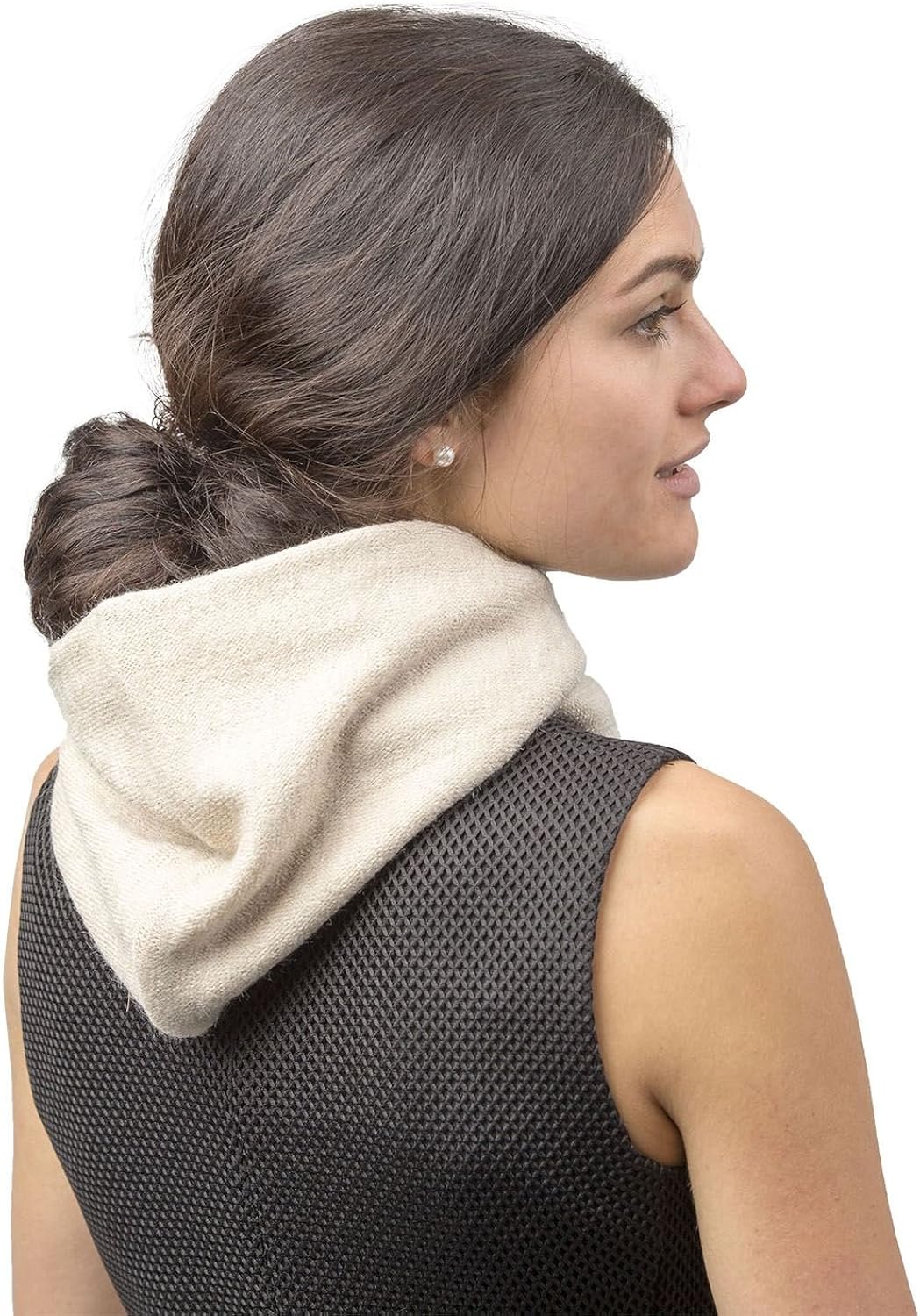 Plain Multifunction Thermal Hooded Hat Neck Warmer Snood Scarf Knit