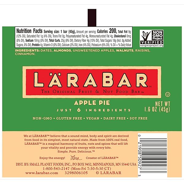 LARABAR VARIETY PACK, GLUTEN FREE VEGAN FRUIT & NUT BARS, 1.7 OZ, 16 CT