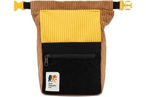 Oso Supply Co - Retro Corduroy Bouldering Bucket, Large Size Freestanding Chalk Bag for Rock Climbing, Magnetic Roll Down Closure, Dual Brush Loops, Zippered Pockets and Pouch
