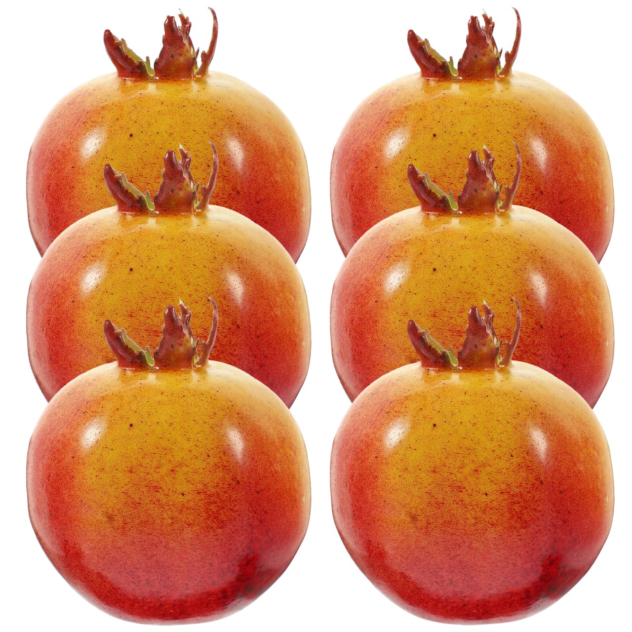 Happyyami Artificial Pomegranate Ornaments 6 Pieces Lifelike Fake Fruit Models for Home Kitchen Table Centerpiece Restaurant Display Photo Props