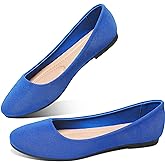 Obtaom Round Toe Women Flat Shoes Slip on Girls Dress Black Ballet Flats