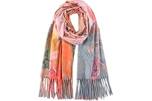 HONGTEYA Soft Cashmere Scarf Women Scarves For Women Winter Warm Large Shawl Wrap Monet Van Gogh Art Print