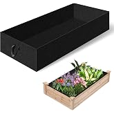 FULEIYA 1PCS Raised Garden Bed Liner Fabric Raised Garden Bed Breathable Drainage Rectangle Grow Bags with Handles Fabric Garden Bed for Outdoor Garden Bed Holds Soil - 4ft x 2ft x 1ft