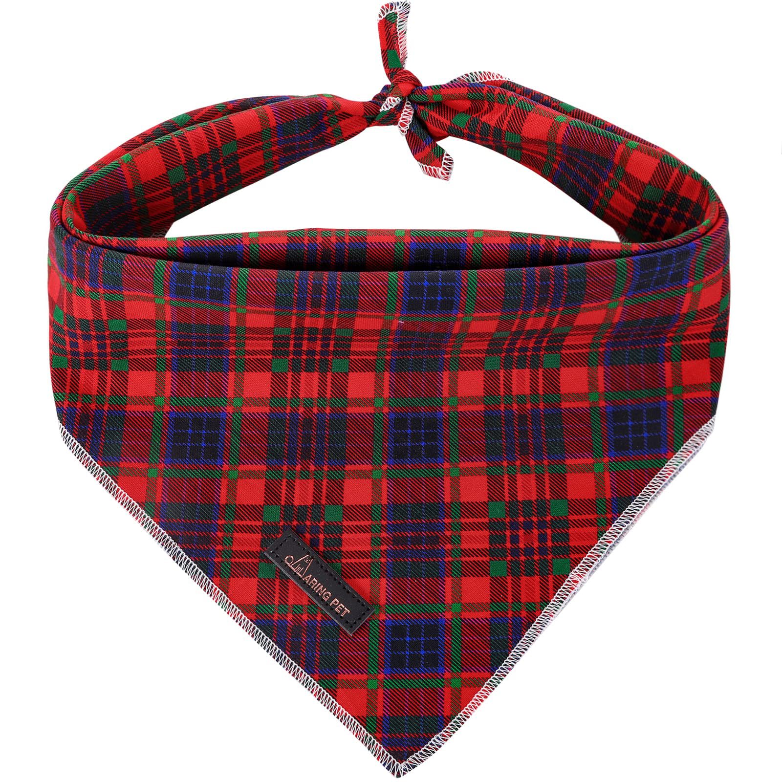 ARING PET Christmas Dog Bandana Cute Plaid Dog Bandanas, Cotton Holiday Dog Neckerchief Cotton Dog Triangle Bib for Small to Large Boys Girls Dogs and Cats