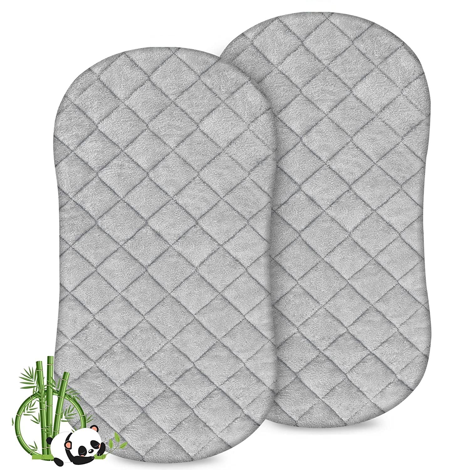 Waterproof Moses Basket Mattress Protector 2 Pack, Ultra Soft Viscose Terry Cover, Fits 78x43cm Mattress for Kinderkraft & LOVI