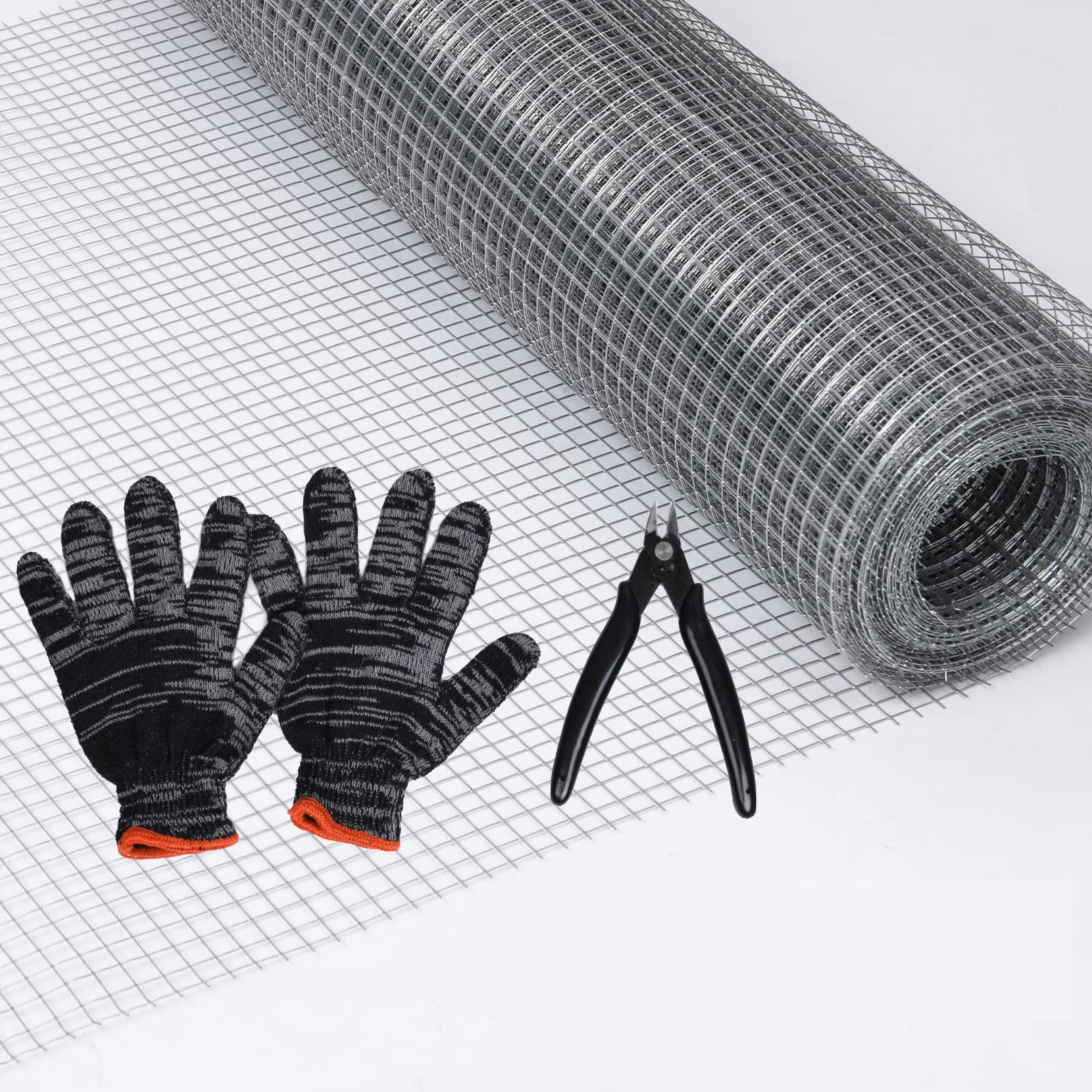 Rodent Mesh, Galvanized Wire Metal Mesh Hardware Cloth Welded Roll for Vegetables Garden, Easy to Cut and Make Straight, Never Rust (6Mx20cm)