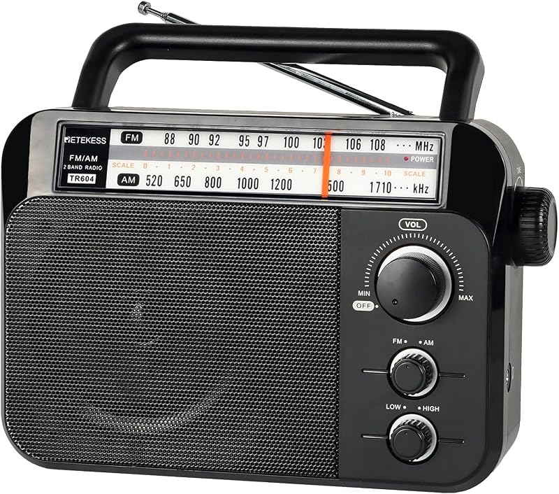 Retekess TR604 Portable Radio FM AM with Large Dial and Speaker