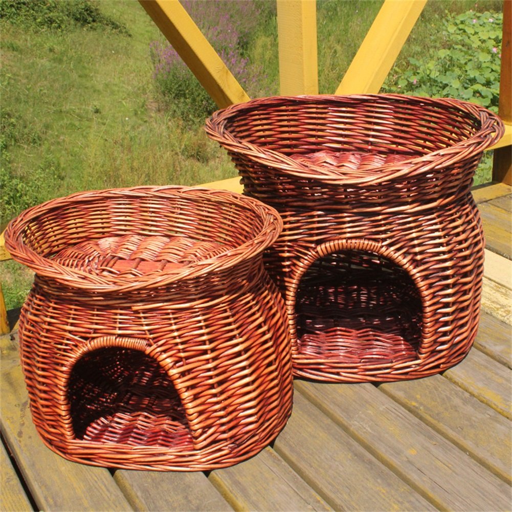 two tier wicker cat bed