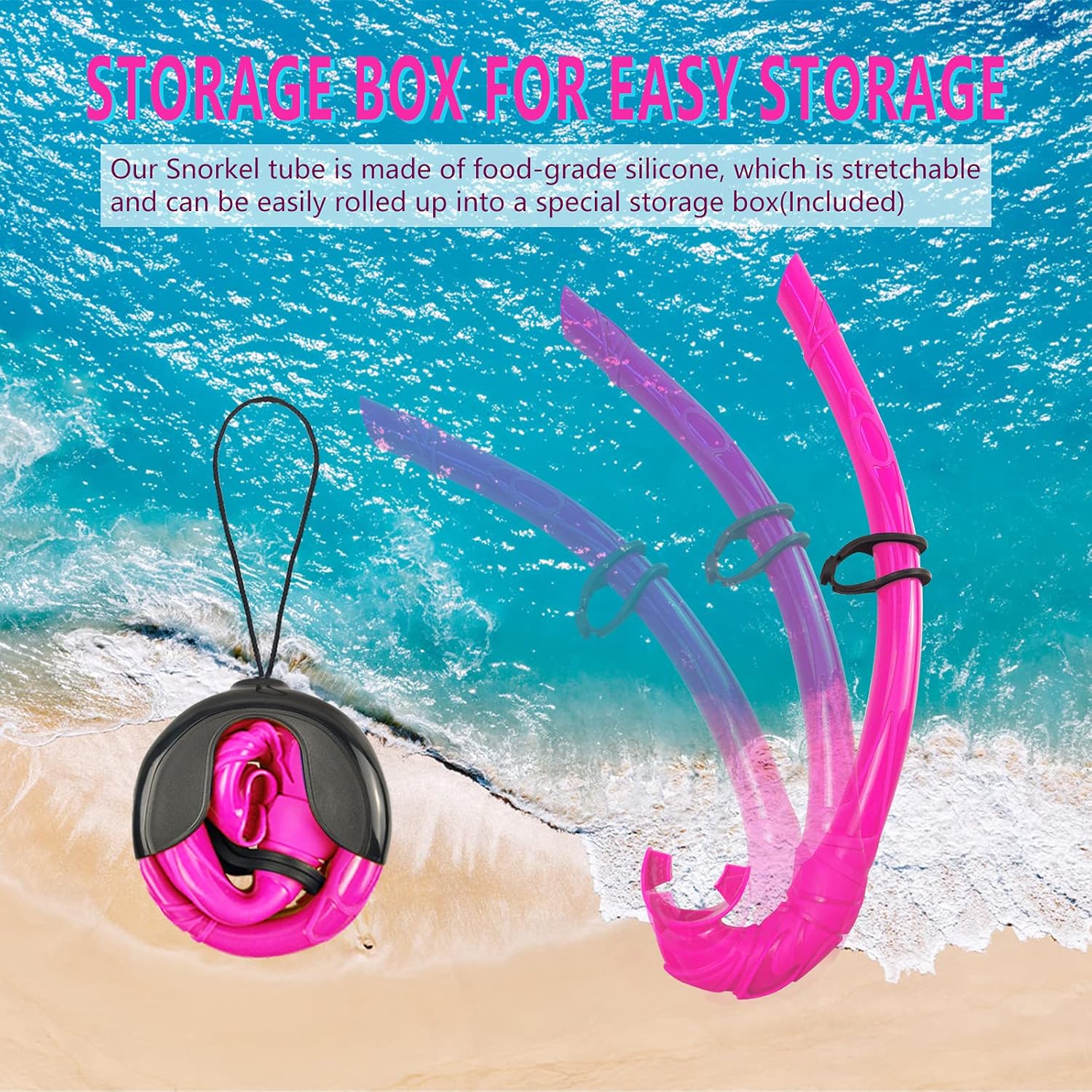 Aisrida Diving Snorkel, Flexible Roll Up Snorkeling Gear for Adults, Freediving Wet Snorkel with Compact Storage Case, Easy Breath Diving Snorkel for Lap Swimming Scuba Diving : Sports & Outdoors