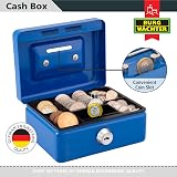 BURG-WÄCHTER 40100 5012 Blue Money Box Cabinet Safe with Key and Slot view 2