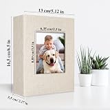 Vienrose 4x6 Photo Album Linen Cover 100 Pockets Beiges Black Pages view 2