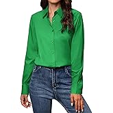 Gleeivy Button Down Shirts for Women Classic Fit Dress Shirt Work Business Casual Long Sleeve Blouse Tops