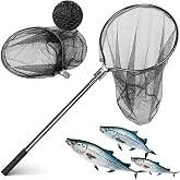 SIWRDTG Heavy Duty Extra Large Aluminum Landing Net - Telescoping Handle (67-100in), 20in Net Opening for Saltwater Fishing