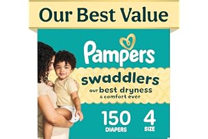 Swaddlers Diapers, Size 4 (15-34 lbs), 150 Count, Fragrance Free,…