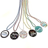 YSPPF Colorful Happy Birthday Medallion Beads Necklaces Party Favors(12 Pcs)