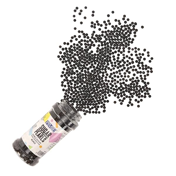 PME BLACK EDIBLE SUGAR PEARLS, 3.5 OUNCE