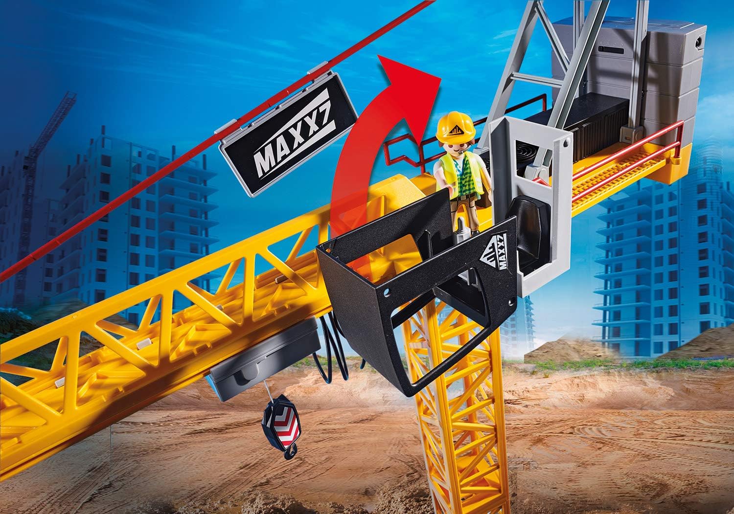 Playmobil 70441 City Action Construction Crane with Remote Control, Incl. Remote Control, for Children Ages 5+ - Image 5