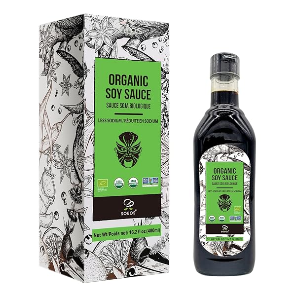 SOEOS SOY SAUCE LOW SODIUM, 16.2OZ (480ML) 1...