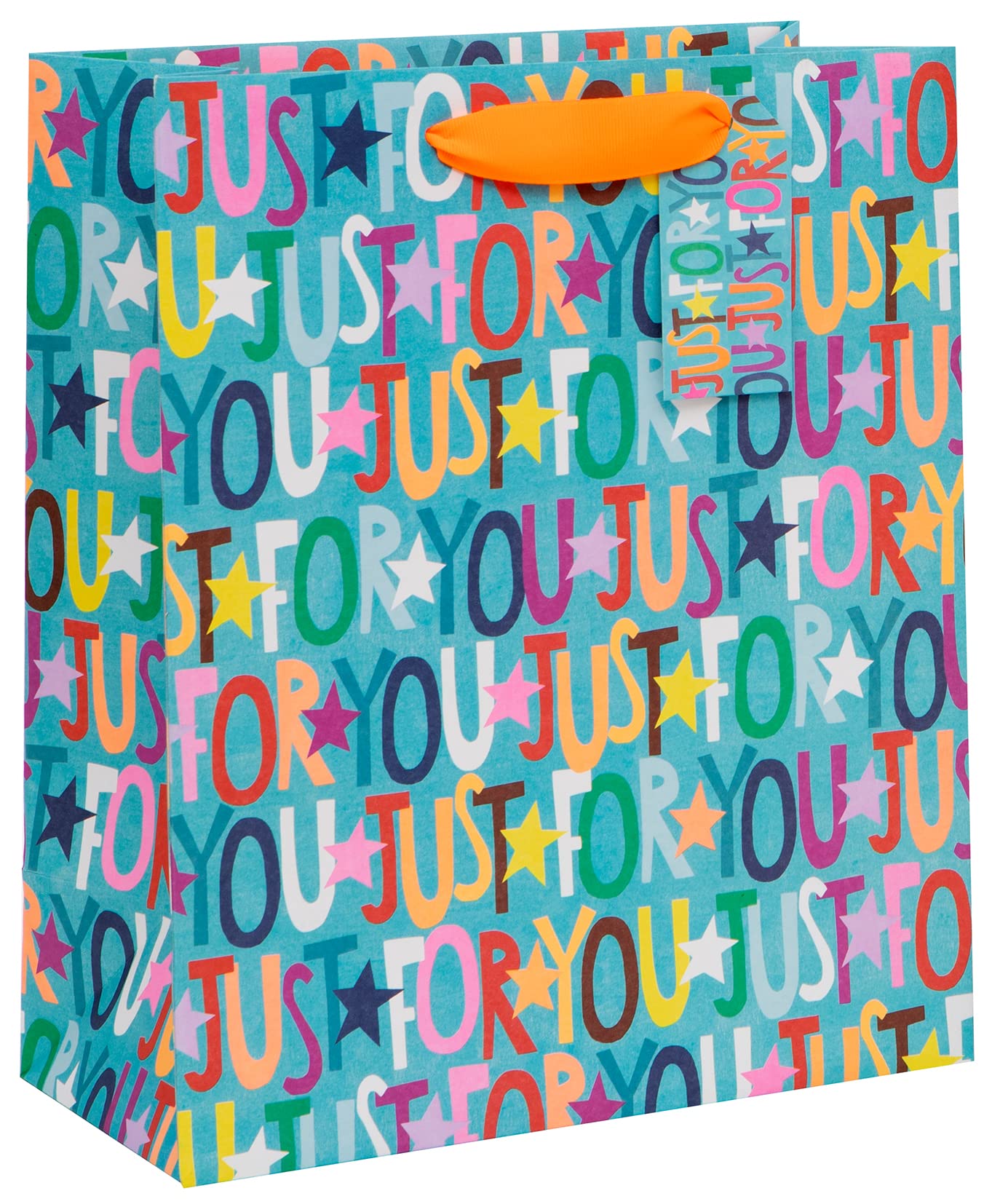 Glick Luxury Large Just for You Gift Bag, for Birthdays and Other Celebrations, 260x315x135mm, Multi-Coloured