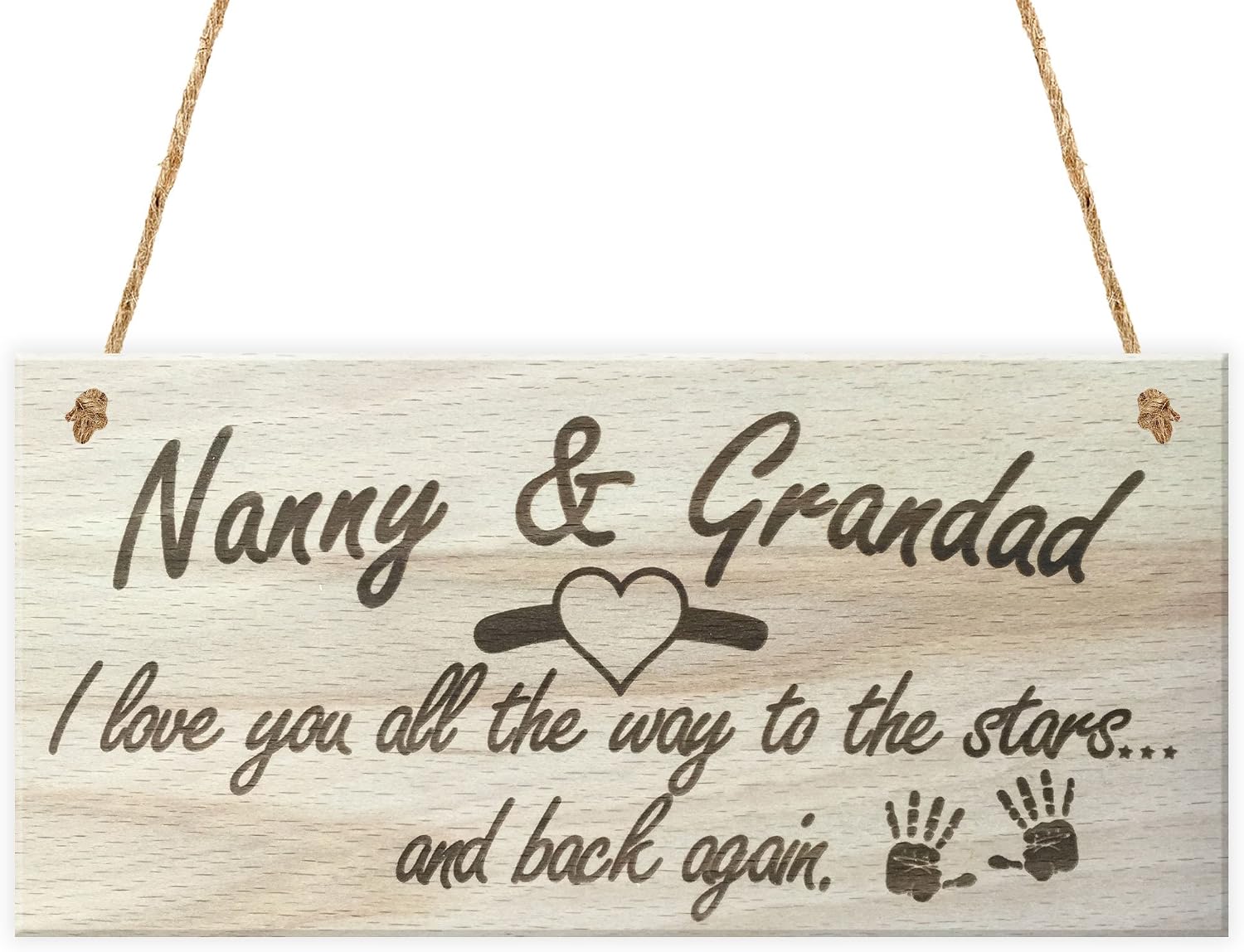 Red Ocean Nanny & Grandad I Love You All The Way To The Stars & Back Again Wooden Hanging Plaque Grandparents Gift Sign - Image 3