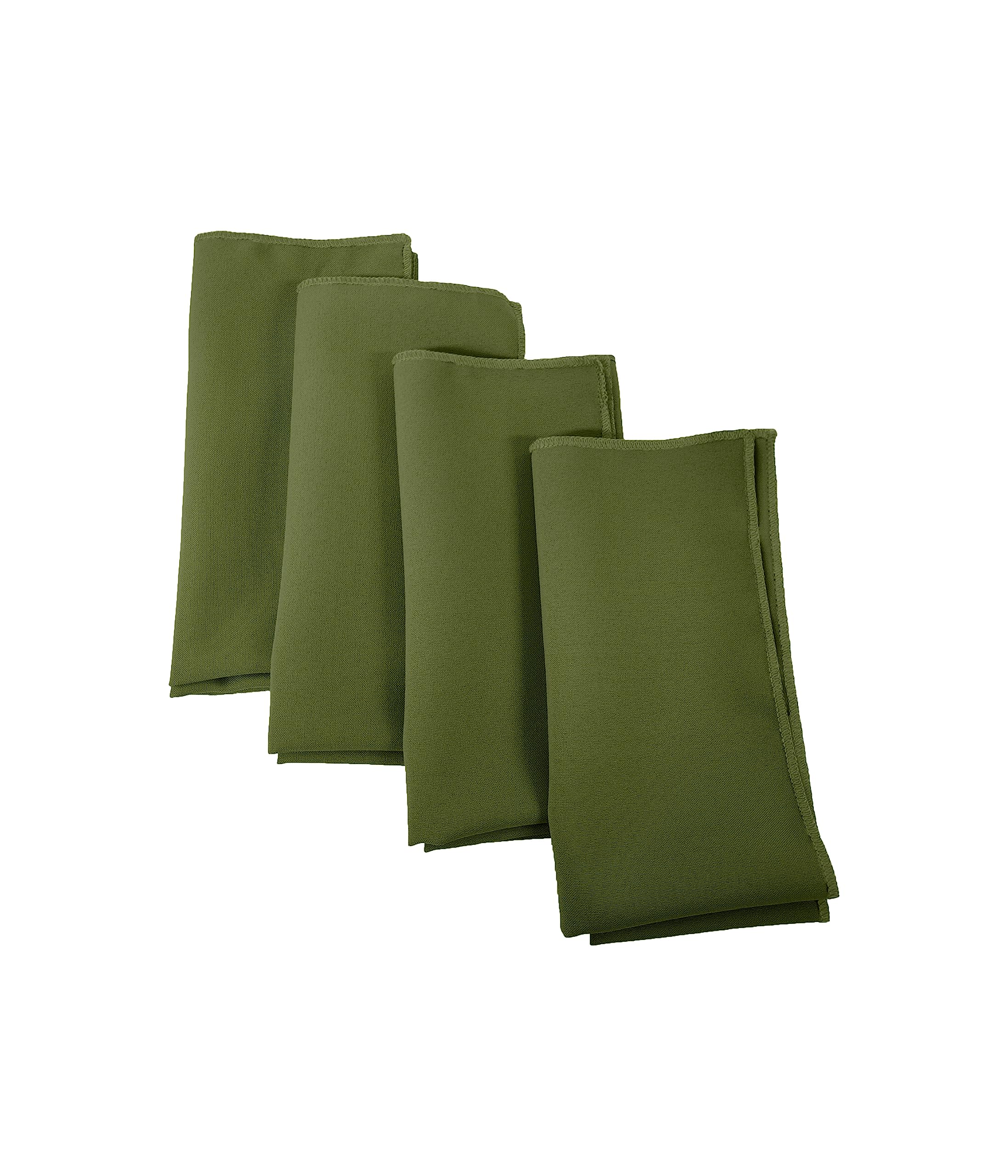LA Linen 4-Pack Poly Blend Napkin - Soft Cloth Napkins - Washable Reusable Napkins - Stain and Wrinkle Resistance – Dinner Napkins – Wedding Napkins – Napkins for Parties - 18x18 - Sage Dark