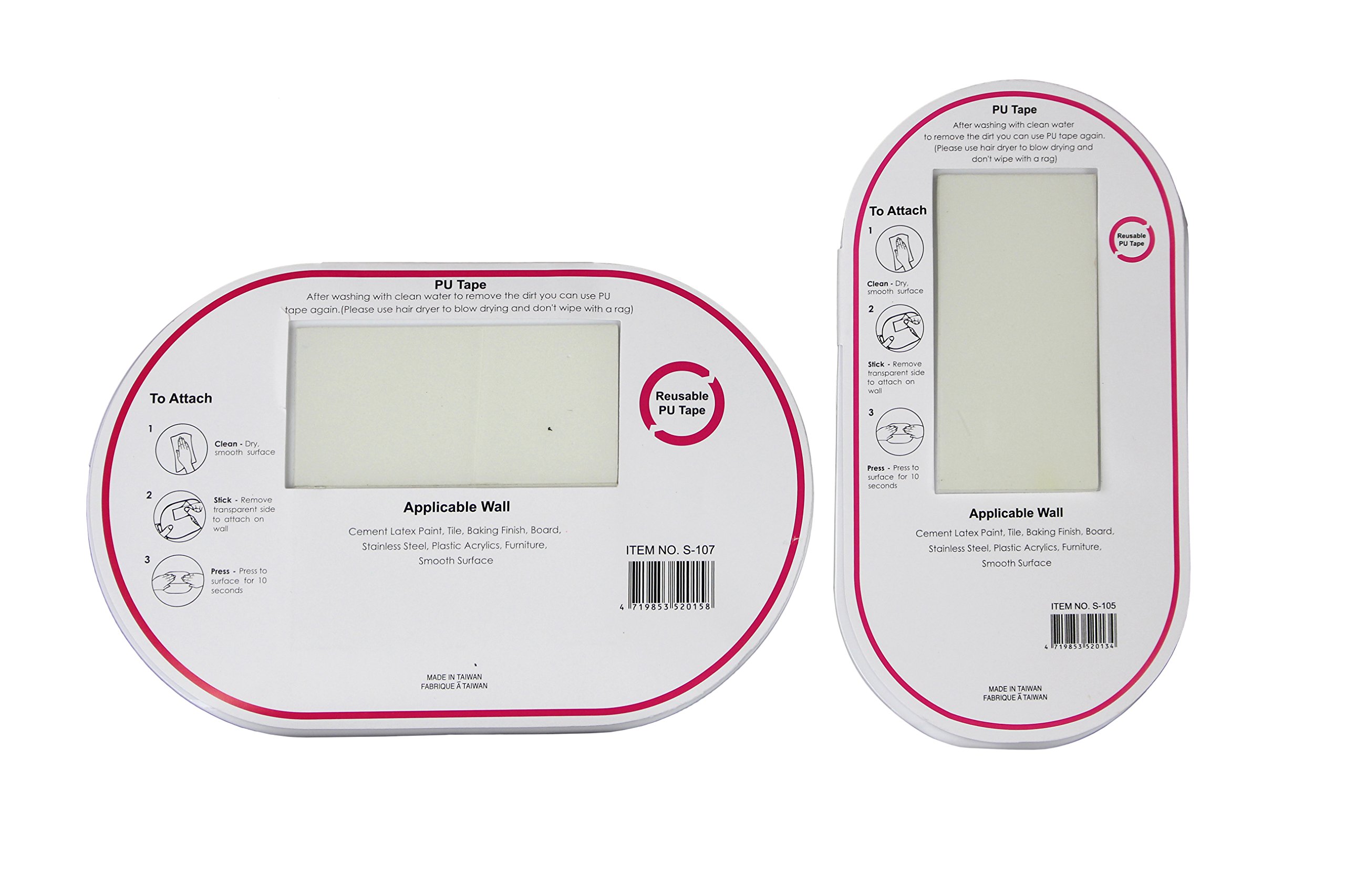 Pocket Series Self-Adhesive Wall Mount Organizer Caddy – 2 Pack – Plastic - White by O-Life