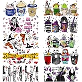 12 Sheets UV DTF Cup Wrap Halloween, Transfer Stickers for 16oz Glass Cup