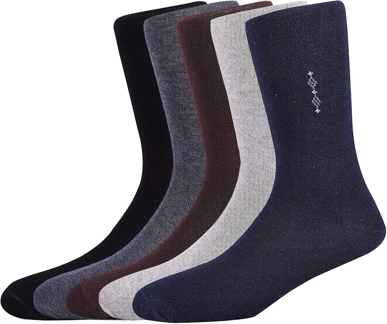 Ronak India Men's Solid Cotton Regular Formal Socks(Pack of 5) Amazon