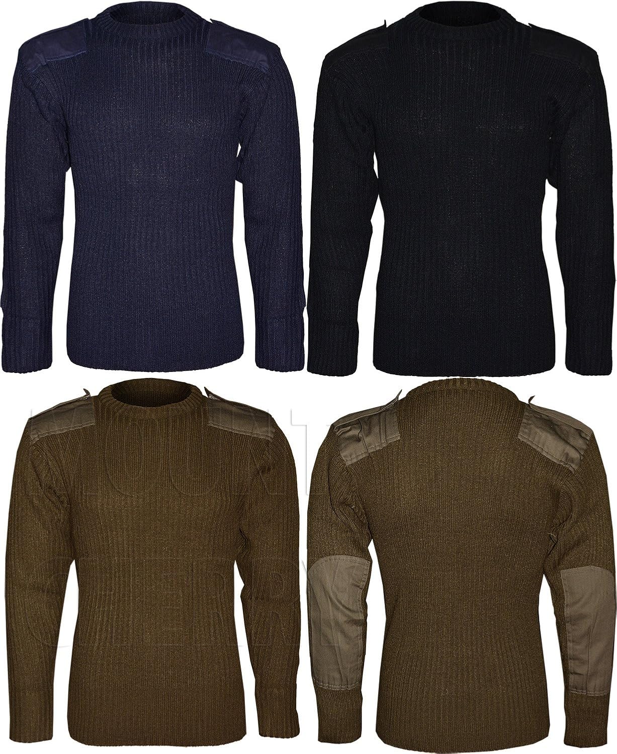 Mens Military Army Security Pullover JumperRound Neck Sweater Crew Neck