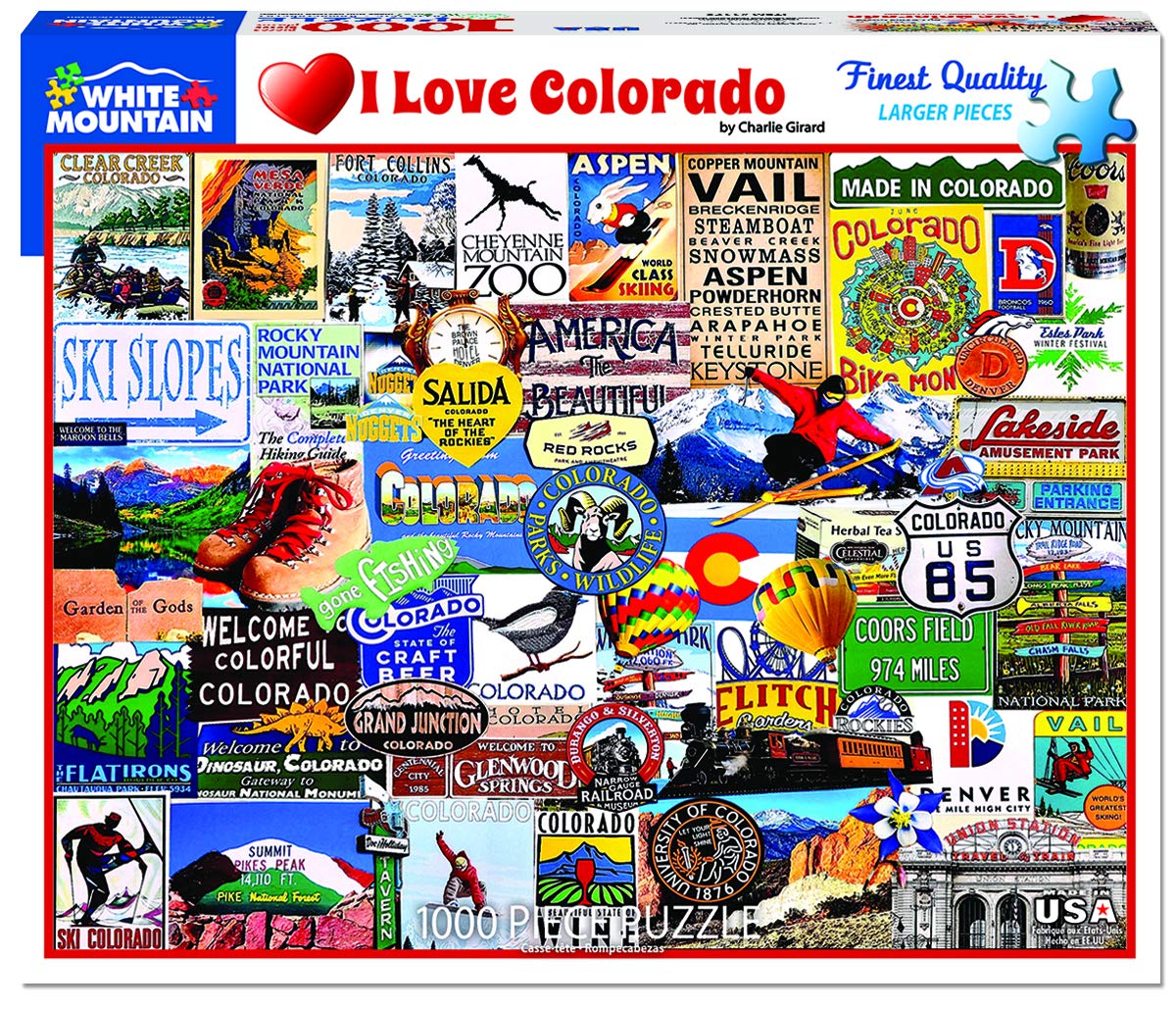 White Mountain Puzzles I Love Colorado - 1000 Piece Jigsaw Puzzle
