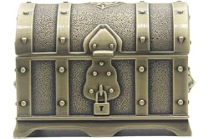 AVESON Rectangle Vintage Metal Treasure Chest Trinket Jewelry Box Gift Box Ring Case for Girls Ladies Women, Small, Bronze