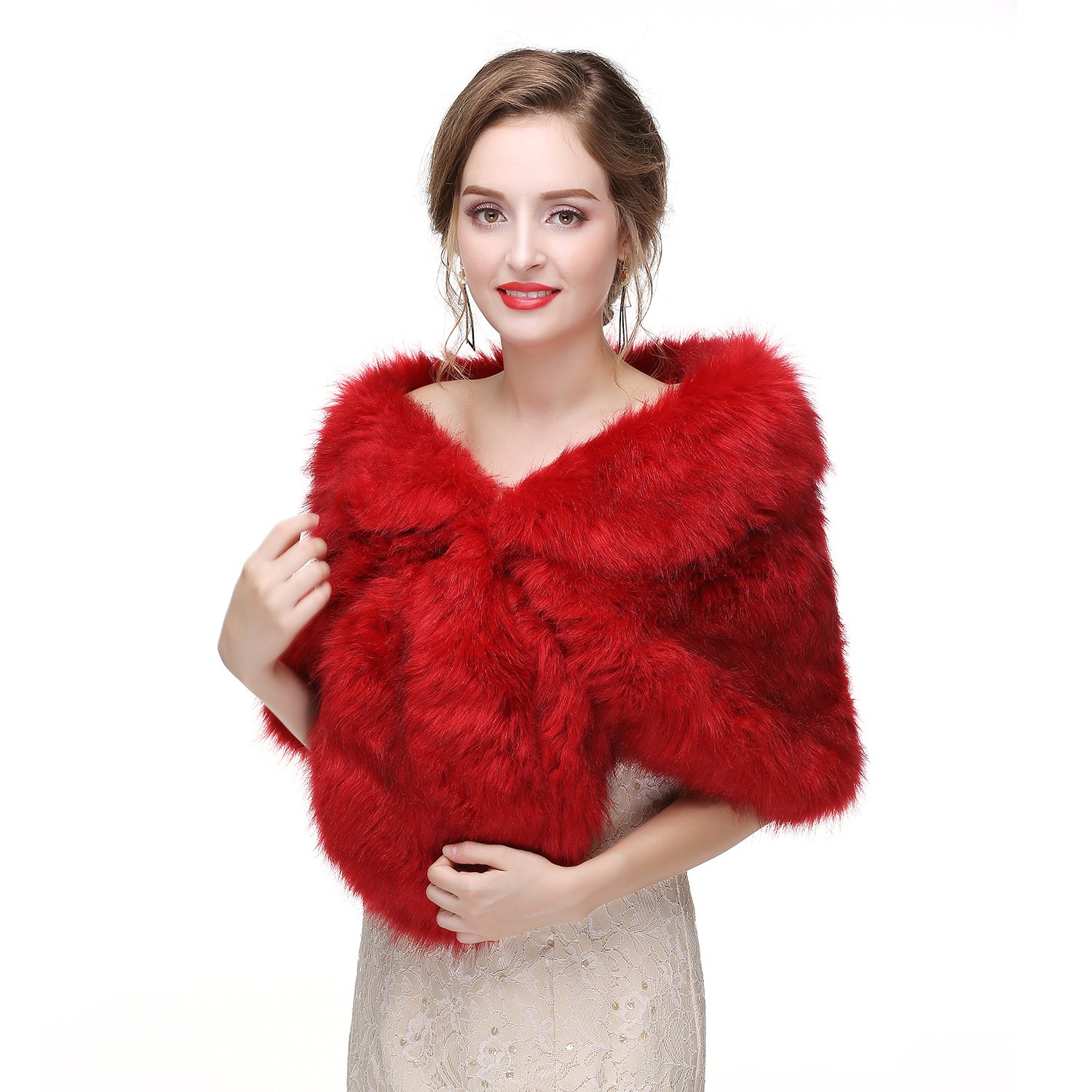 grey fur shawl