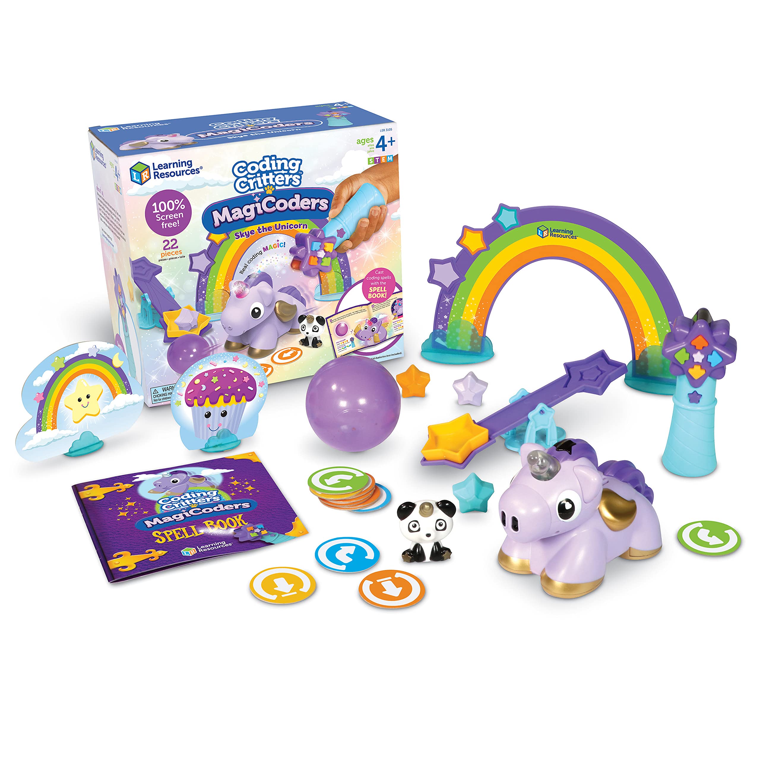 Learning Resources Coding Critters MagiCoders Skye The Unicorn Coding Robot Toy STEM Play Remote Control Toys Gifts for 4 5 6 7 Year Old Kids Boys & Girls