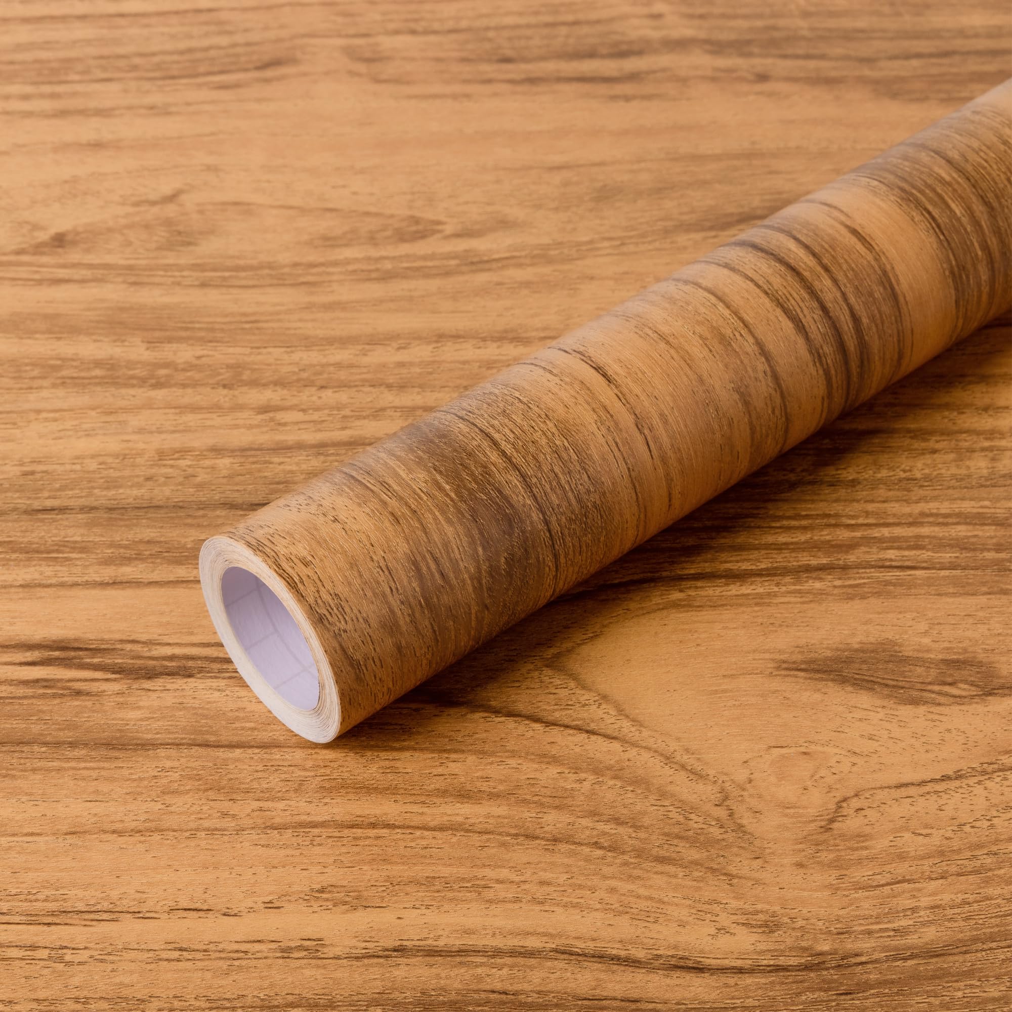 Hode Self Adhesive Wallpaper 40cm X 3m Wood Grain Brown Paper Sticky Back Plastic Roll Peel and Stick Waterproof Removable Vinyl Film for Furniture Bedroom Kitchen Wall