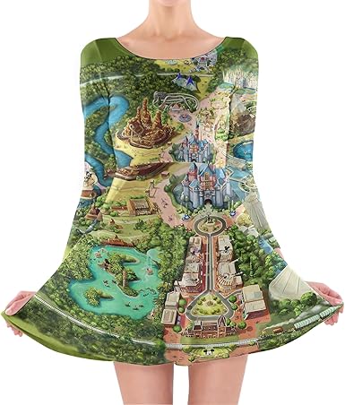 green long sleeve skater dress