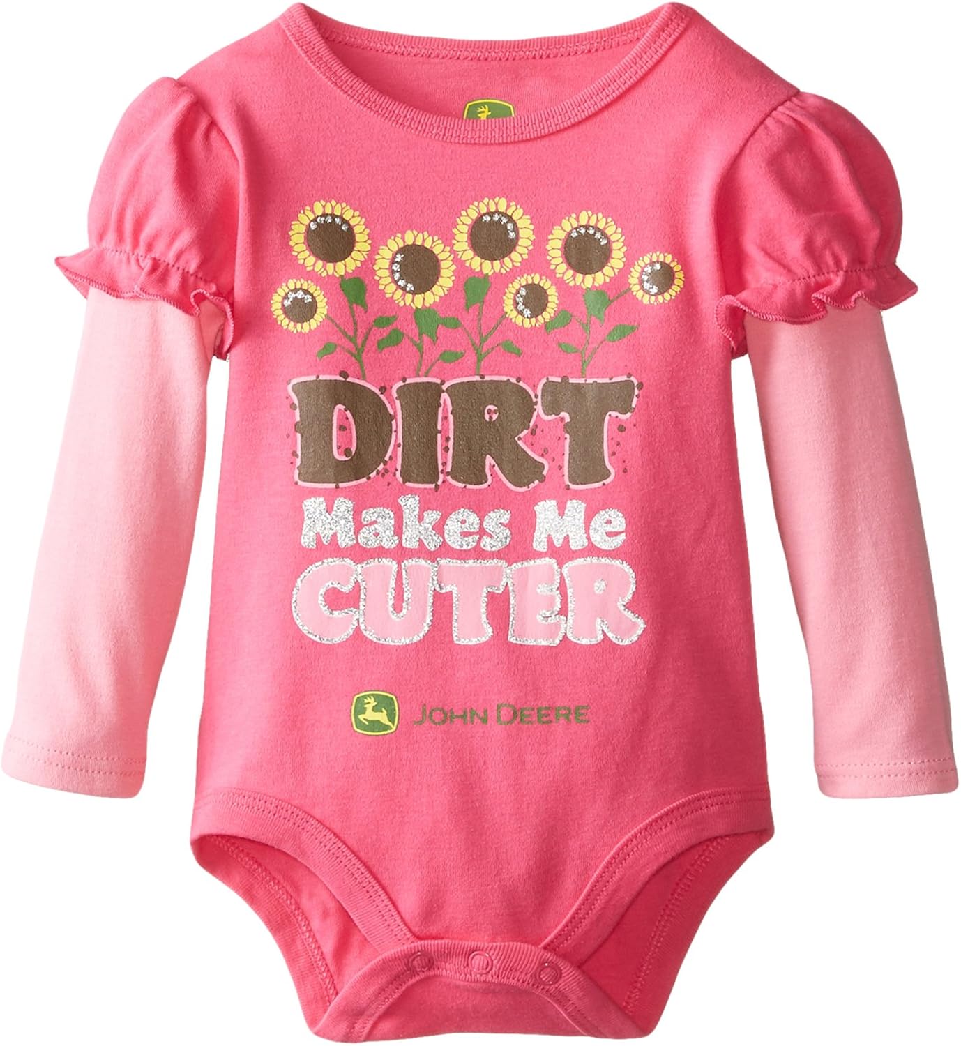 John Deere Baby Girls' Newborn Dirt Makes Me Cuter