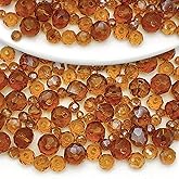 786pcs Crystal Glass Beads 4 Sizes Faceted Rondelle Crystal Beads Briolette Bead Crystals Spacer Bead for Bracelet Necklace Earring Decorative Hand Jewelry Making(Amber AB)