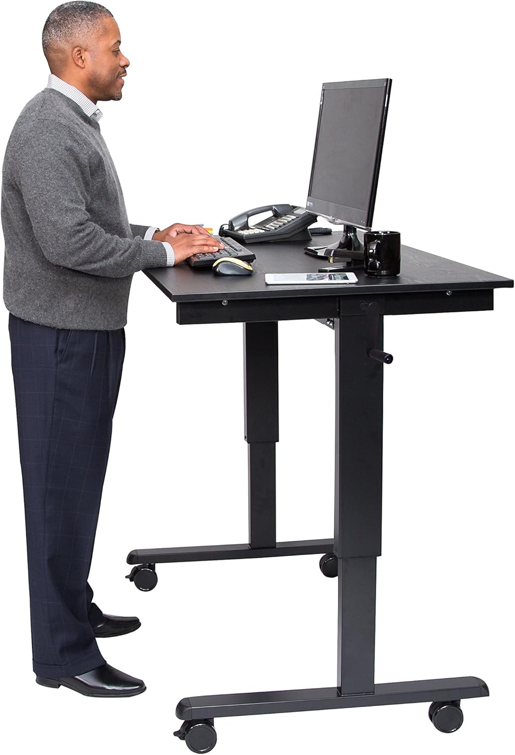 best standing desks on amazon on Amazon Com Dmd Adjustable Standing Desk 48 W Sit Or Stand Up Workstation Black Oak On Black Frame Office Products