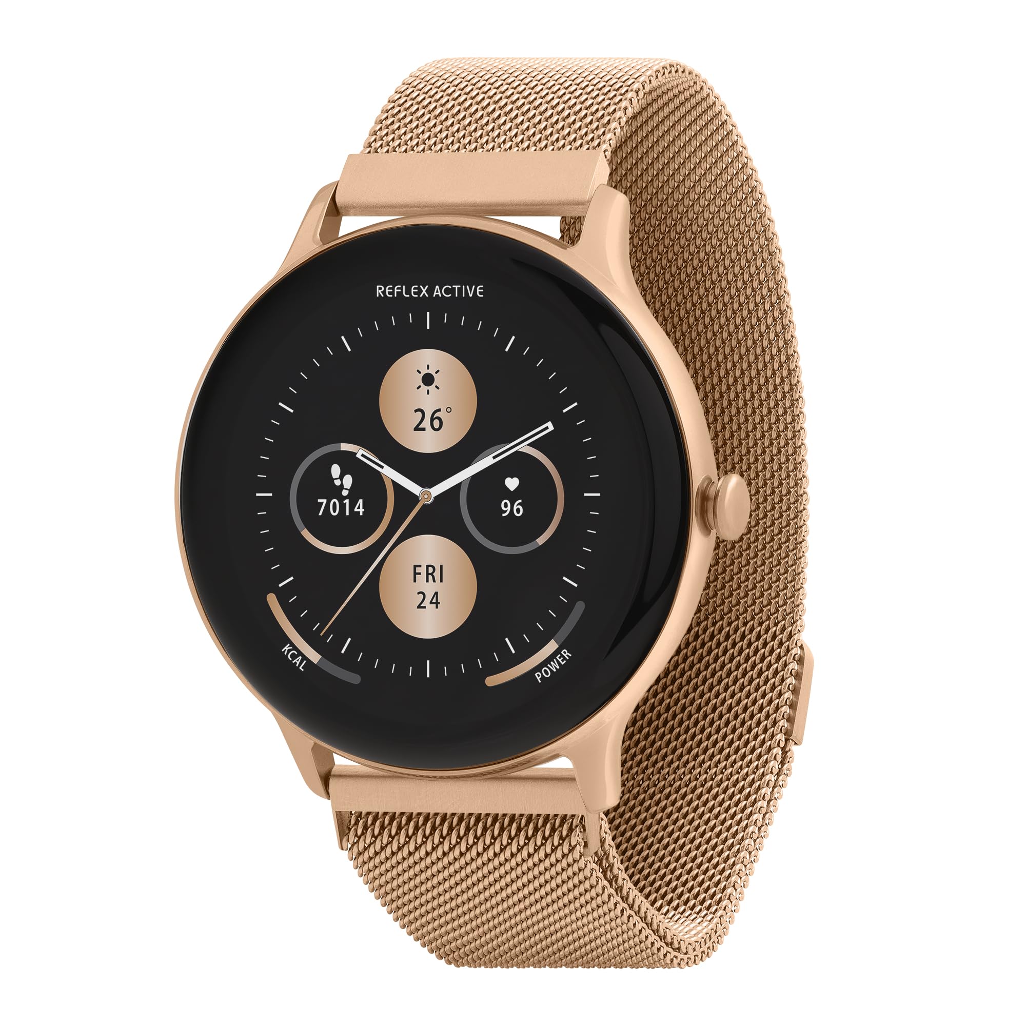 Reflex Active Series 22 Smart Watch for Men & Women Rose Gold 1.38" Fitness Tracker, Calls, Notifications, Heart Rate Monitor, Calorie Counter, Compatible with Android iOS