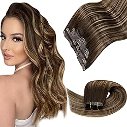 LaaVoo Clip in Hair Extensions Real Human Hair