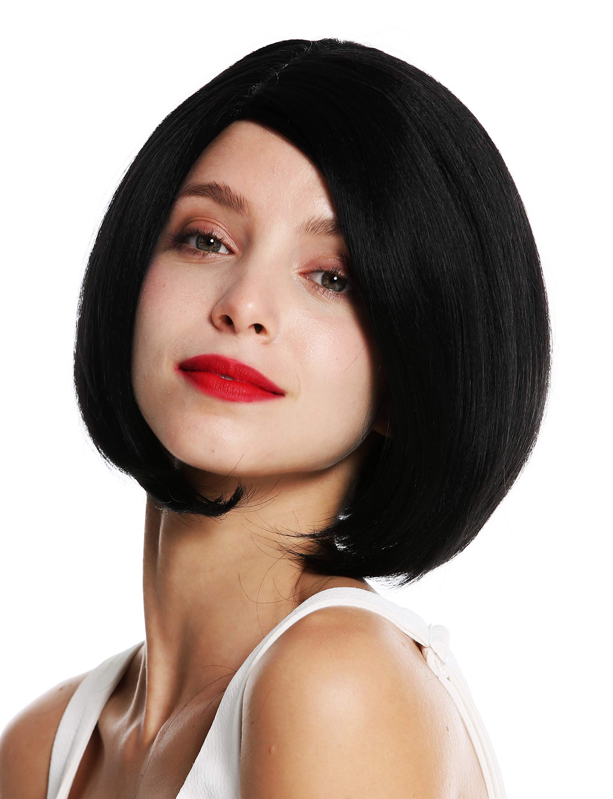 WIG ME UP - VK-29-1B quality women's wig short bon long bob parting sleek black