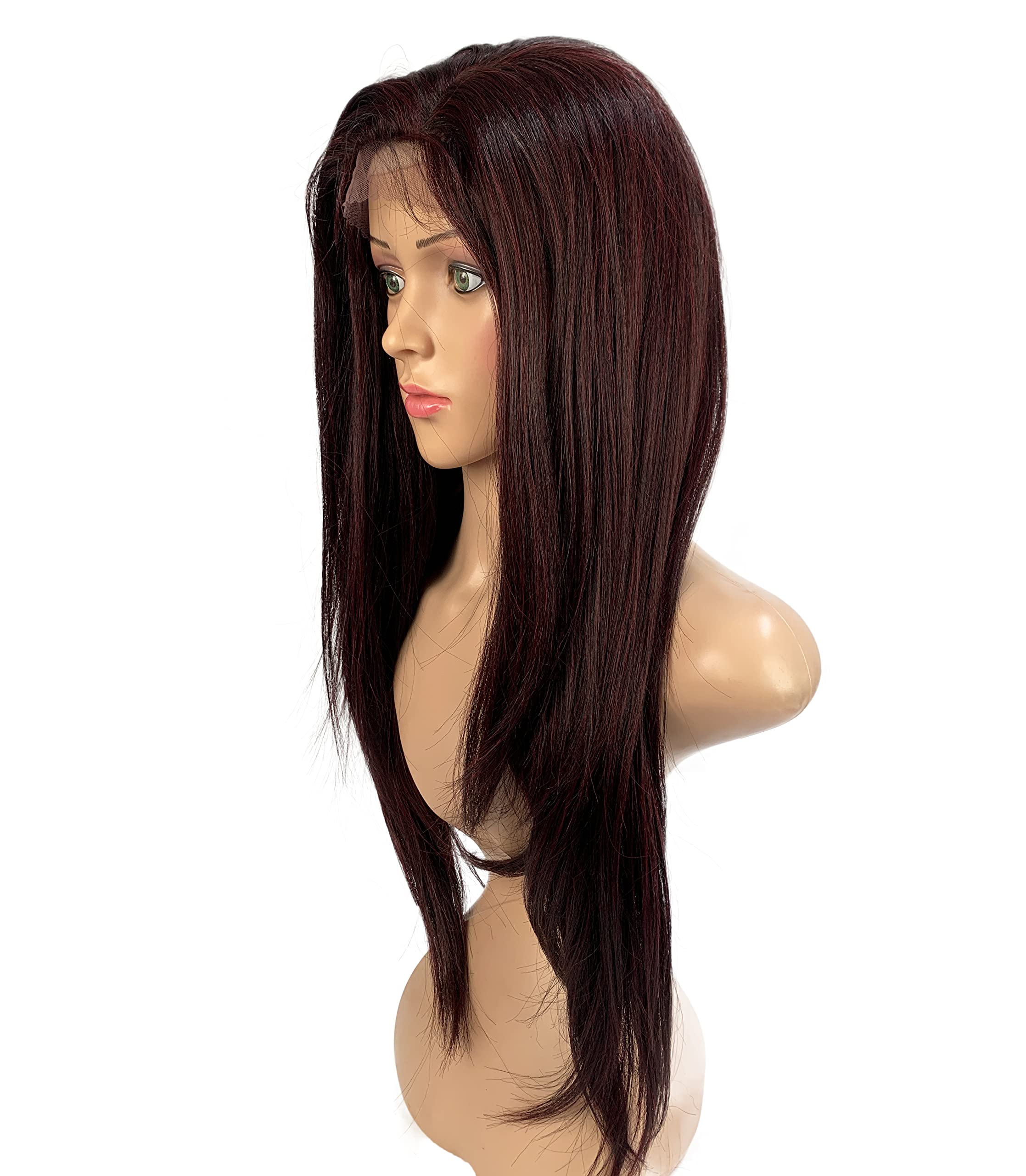 SLEEK 24'' Synthetic Lace Front Wig Free Parting Lace Front Straight Wig 200g Can Be Heated Rian Wig (KOUR99J)