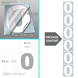 iSYFIX White Vinyl Number 0 (Zero) Stickers - 6