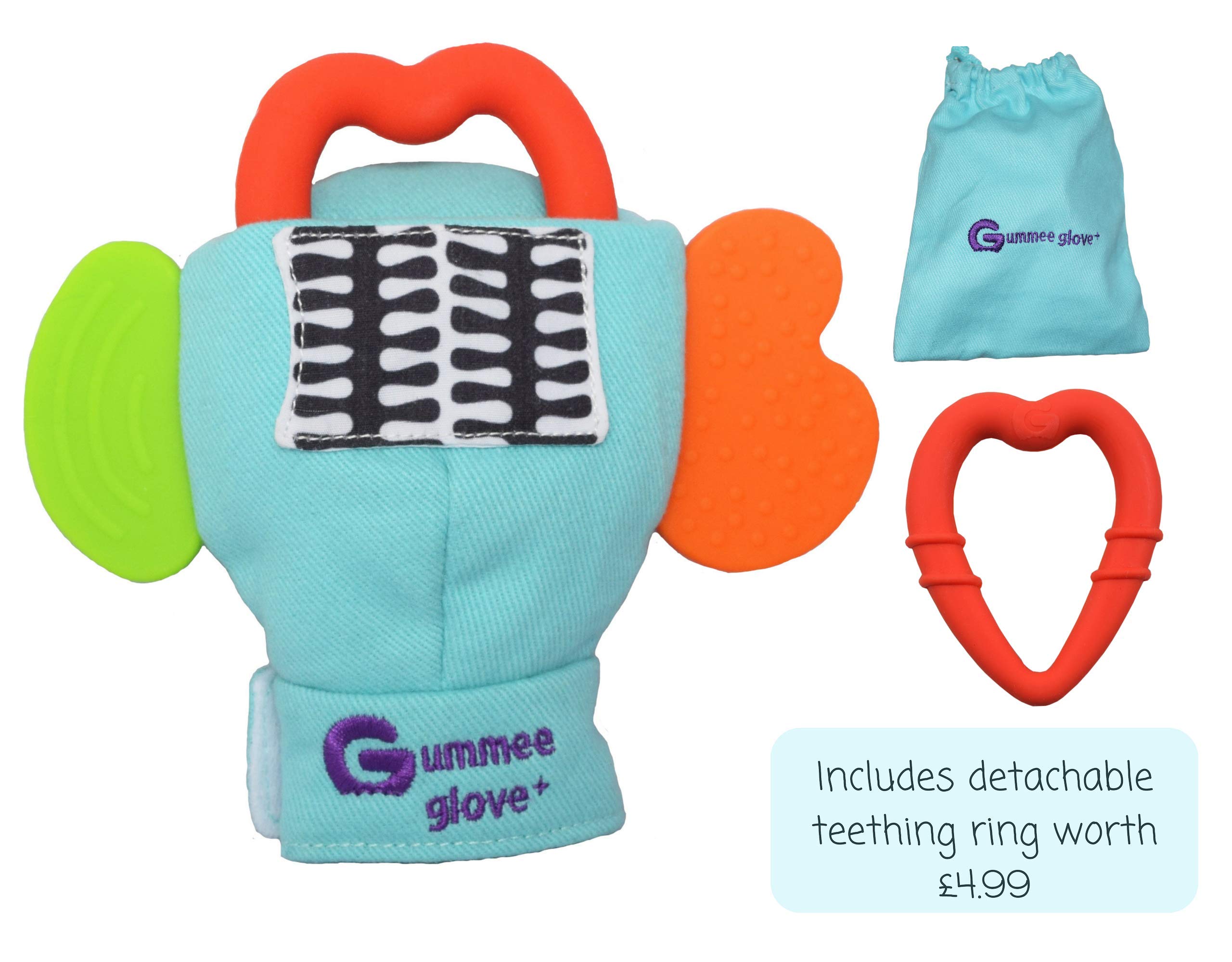 Gummee Glove Teething Mitten for Babies 6 Months + Detachable Teether