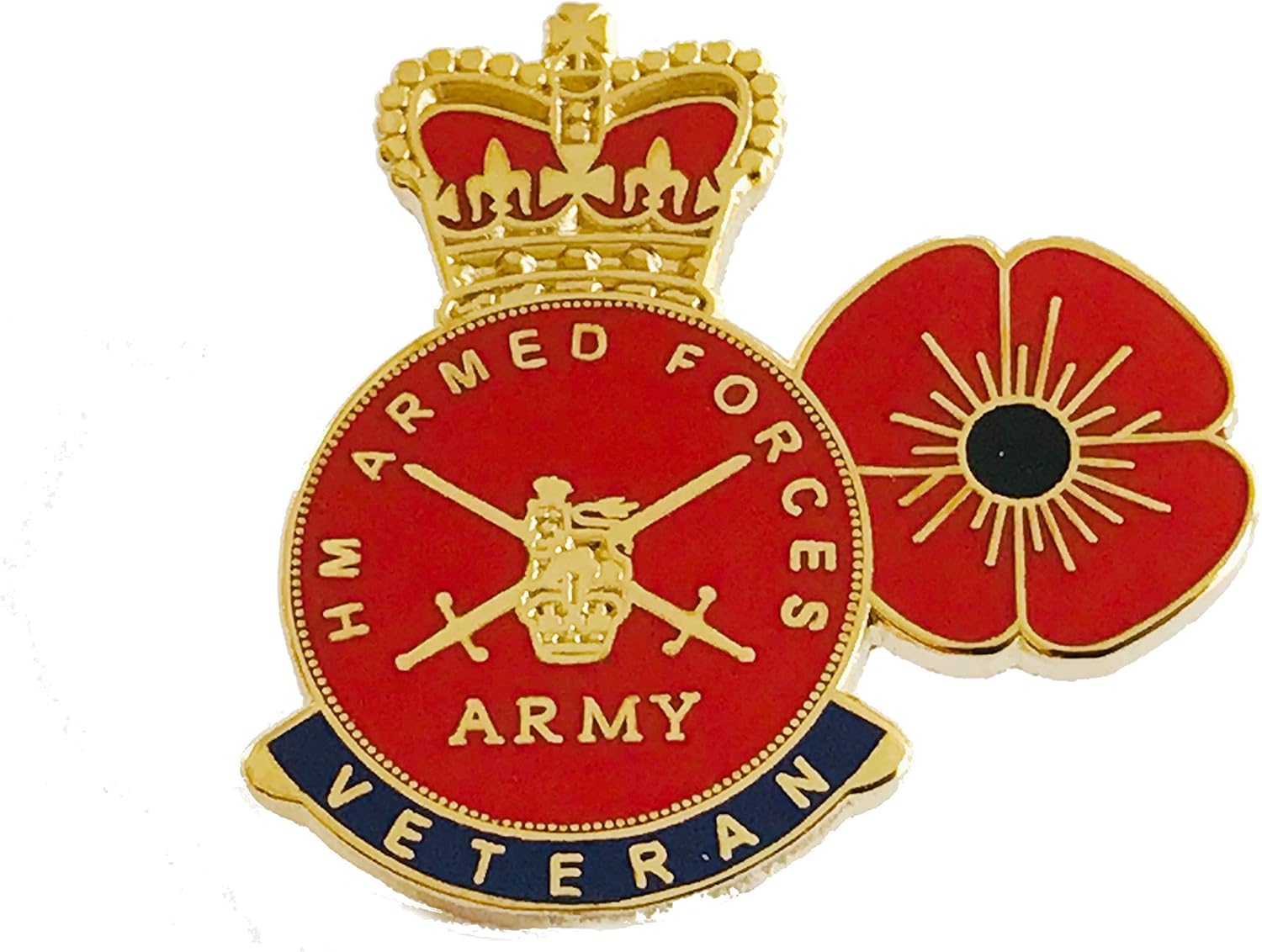 British Army Armed Forces Veteran + Poppy Lapel Pin Badge Amazon.co.uk